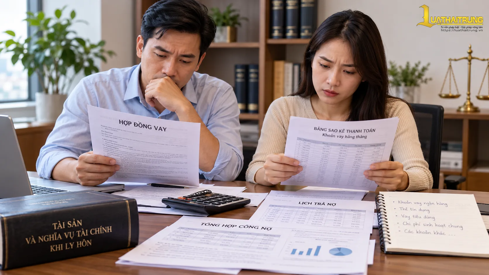 Nợ chung của vợ chồng khi ly hôn | Luật Hải Trung