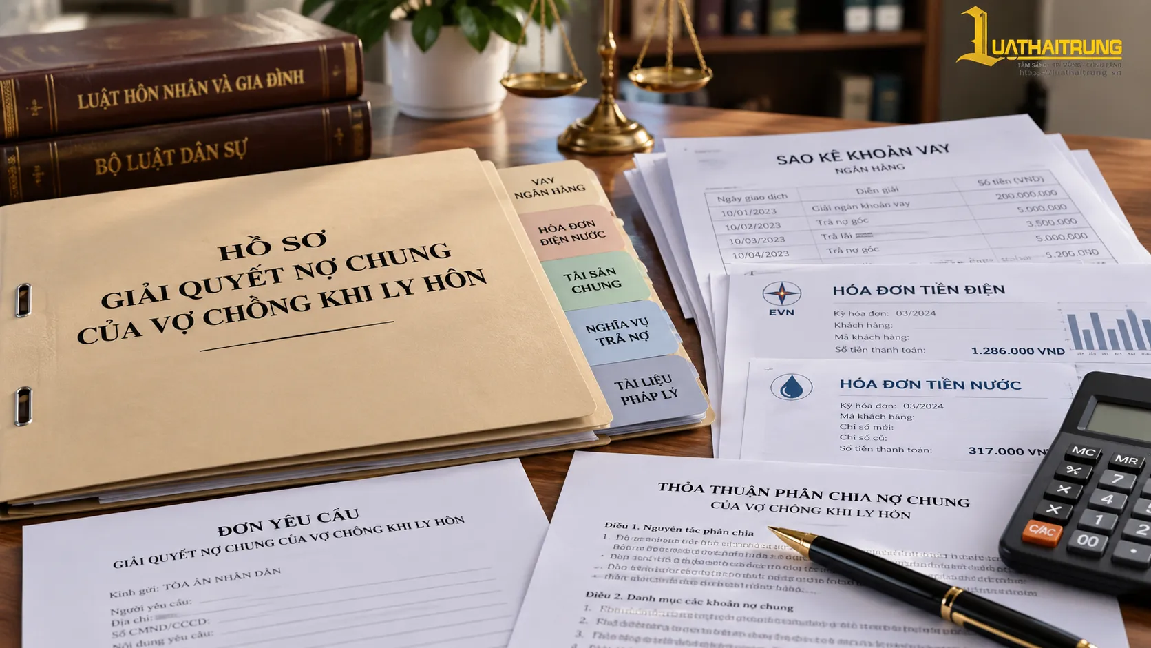 Nợ chung của vợ chồng khi ly hôn | Luật Hải Trung