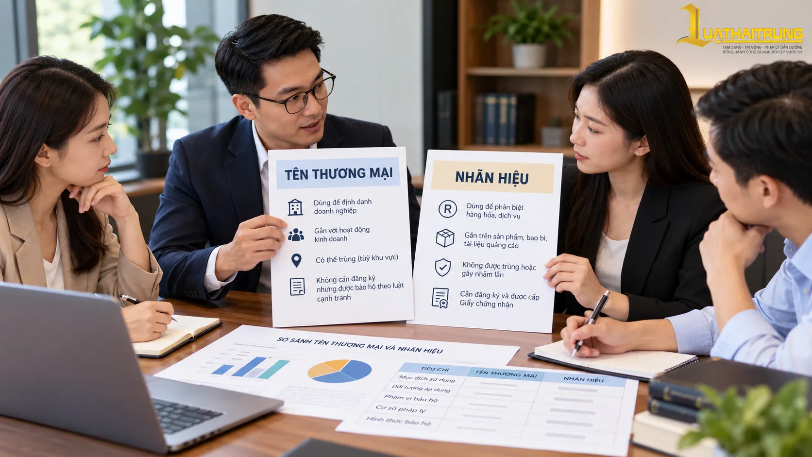 Phân biệt tên thương mại và nhãn hiệu | Luật Hải Trung