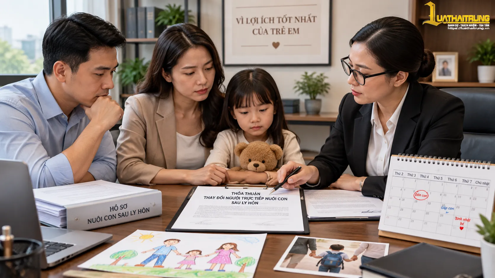 Thay đổi người trực tiếp nuôi con sau ly hôn | Luật Hải Trung